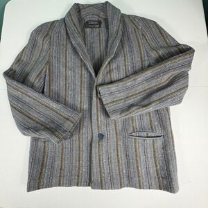 Vintage McNutt Irish Tweed Blazer Women's M Multi Stripe Shawl Collar
